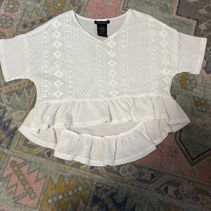 Xhilaration White Textured Knit Top